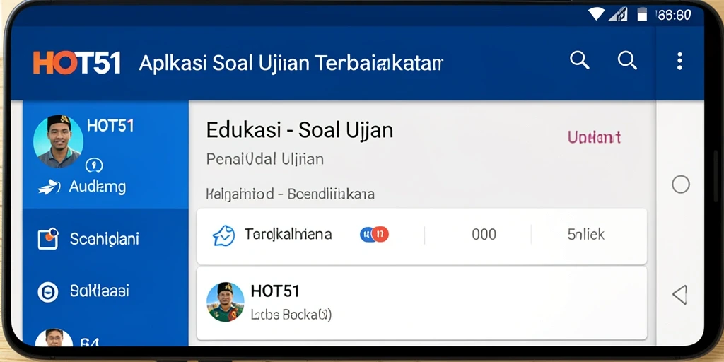 Tampilan antarmuka HOT51 yang intuitif dan menarik saat mengerjakan soal ujian.