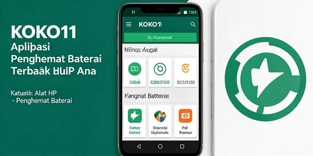 Tampilan antarmuka aplikasi KOKO11 yang sederhana dan intuitif untuk penghematan baterai.