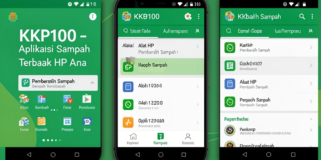 Tampilan antarmuka KPK100 dengan fitur pembersihan sampah yang intuitif.